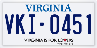 VA license plate VKI0451