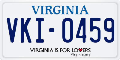 VA license plate VKI0459