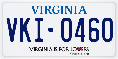 VA license plate VKI0460