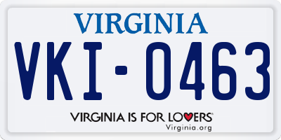 VA license plate VKI0463