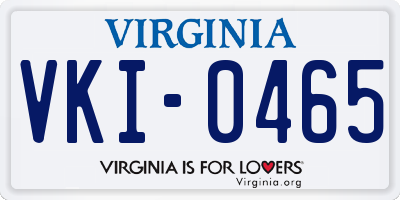 VA license plate VKI0465