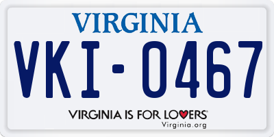 VA license plate VKI0467