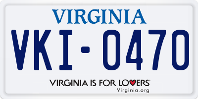 VA license plate VKI0470
