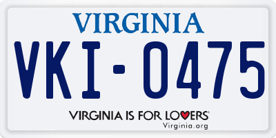 VA license plate VKI0475