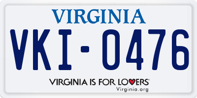 VA license plate VKI0476