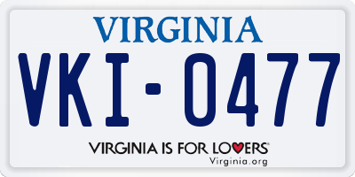 VA license plate VKI0477