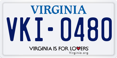 VA license plate VKI0480