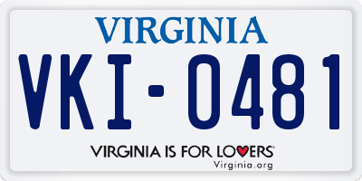 VA license plate VKI0481