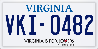 VA license plate VKI0482