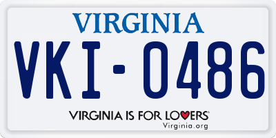VA license plate VKI0486