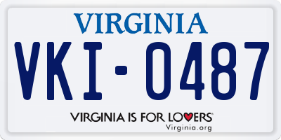 VA license plate VKI0487