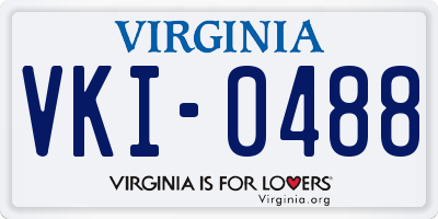 VA license plate VKI0488