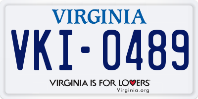 VA license plate VKI0489
