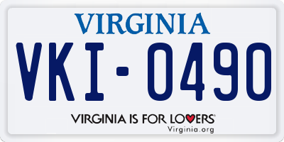 VA license plate VKI0490