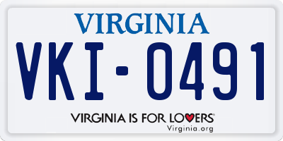 VA license plate VKI0491