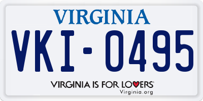 VA license plate VKI0495