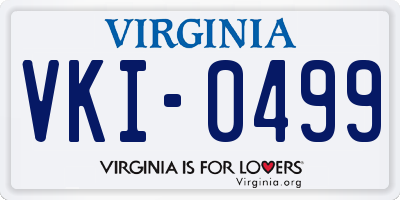 VA license plate VKI0499
