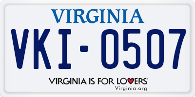 VA license plate VKI0507