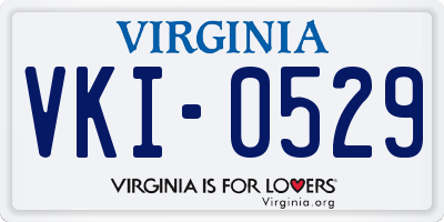 VA license plate VKI0529