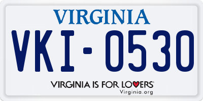 VA license plate VKI0530