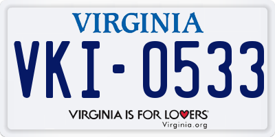 VA license plate VKI0533