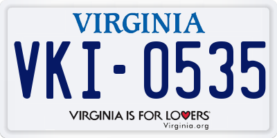 VA license plate VKI0535