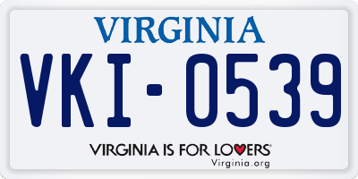 VA license plate VKI0539