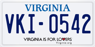 VA license plate VKI0542