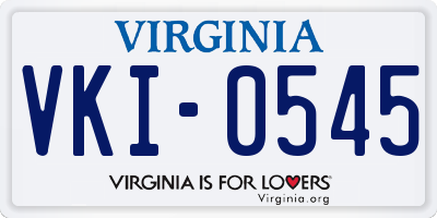 VA license plate VKI0545