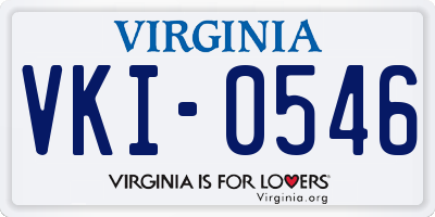 VA license plate VKI0546