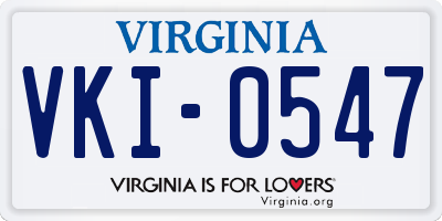VA license plate VKI0547
