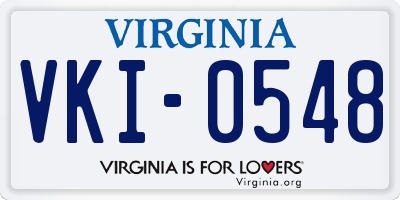 VA license plate VKI0548