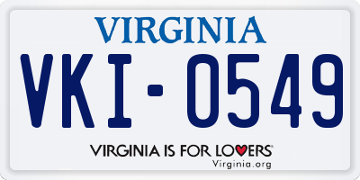VA license plate VKI0549