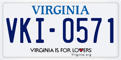 VA license plate VKI0571
