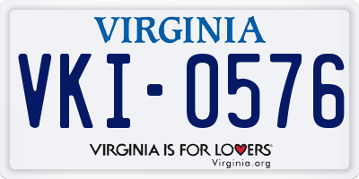 VA license plate VKI0576