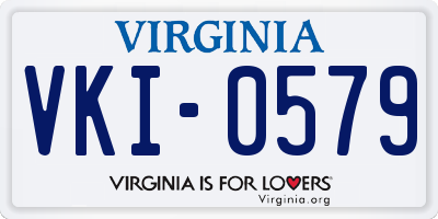 VA license plate VKI0579