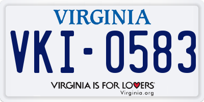 VA license plate VKI0583