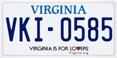 VA license plate VKI0585