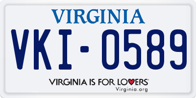 VA license plate VKI0589