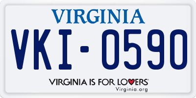 VA license plate VKI0590