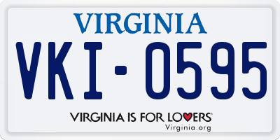VA license plate VKI0595