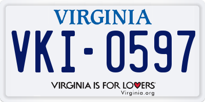 VA license plate VKI0597