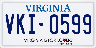 VA license plate VKI0599