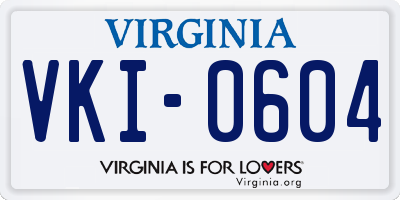 VA license plate VKI0604