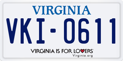 VA license plate VKI0611
