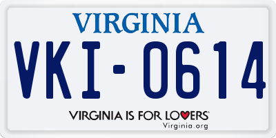 VA license plate VKI0614