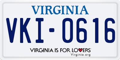 VA license plate VKI0616