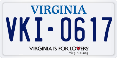 VA license plate VKI0617