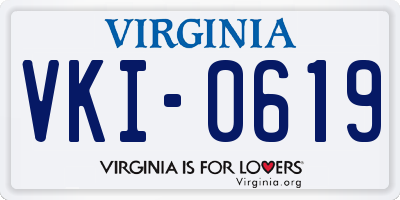 VA license plate VKI0619