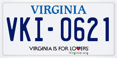 VA license plate VKI0621